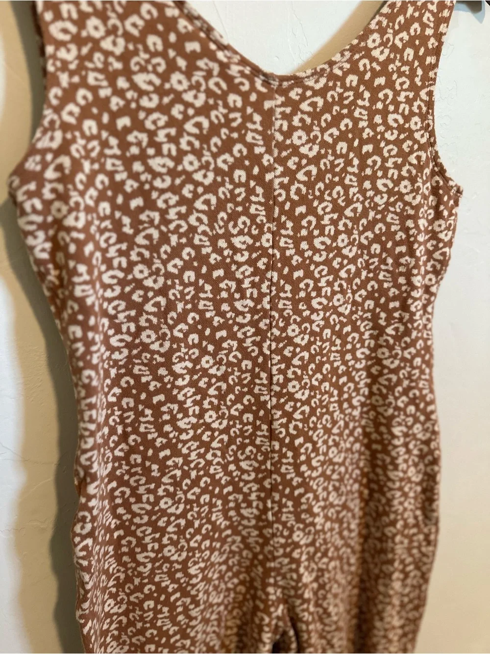 Saturday Sunday Anthropologie Leopard Henley Jumpsuit Size Small